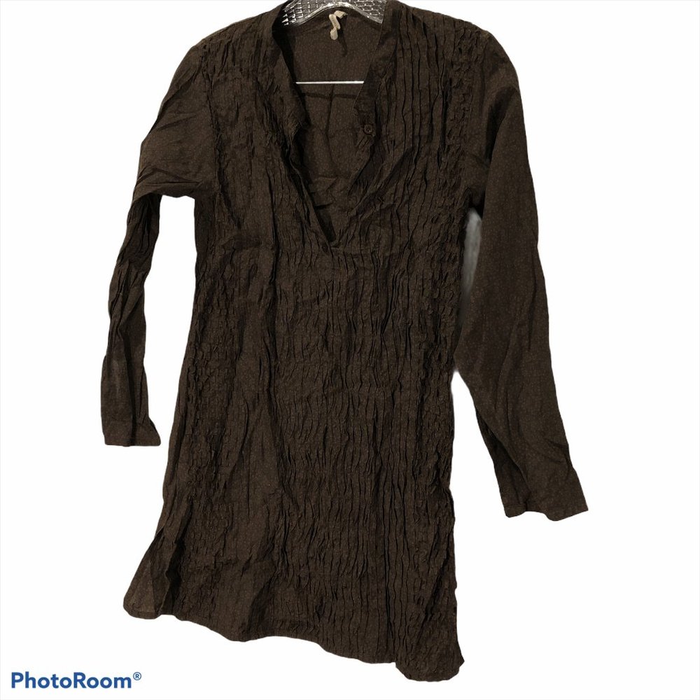 Urban Zen Bonnie Young brown print tunic dress girls 12